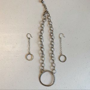 Necklace and earring set round circle